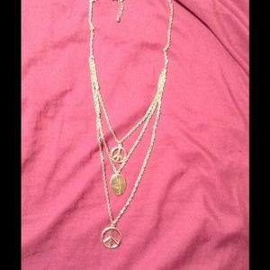 PEACE 3 LAYER NECKLACE