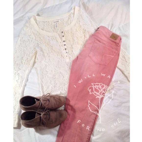 American Eagle Coral Denim Pants