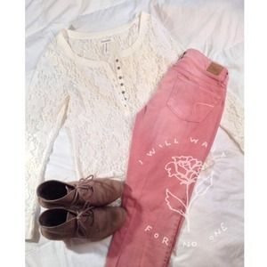 American Eagle Coral Denim Pants