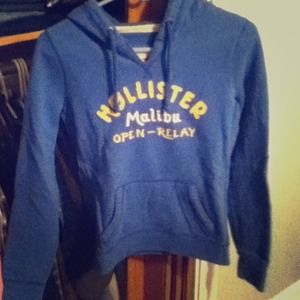 Blue and yellow hollister hoodie