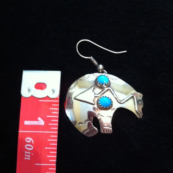 ❌KEEPING❌Silver/TurqArrow BearEarrings - Picture 4 of 4