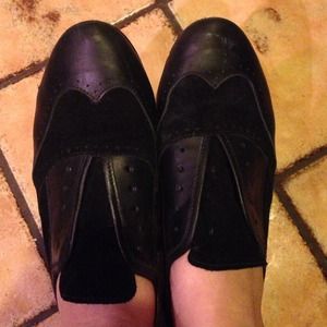 Joie black flats with lace holes