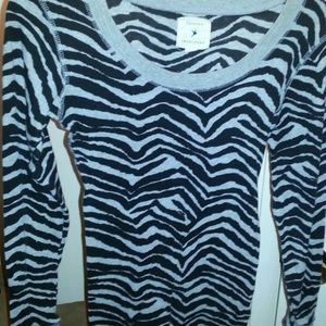 Zebra print cotton flannel top