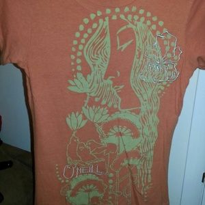 Orange printed fitted tshirt