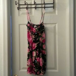 Black and pink floral dress