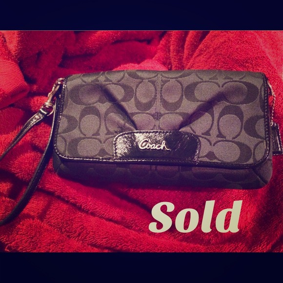 Authentic Coach black wristlet