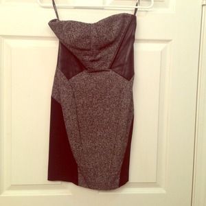 Bebe dress with leather