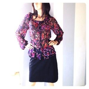 💜BCBG sheer floral top💜