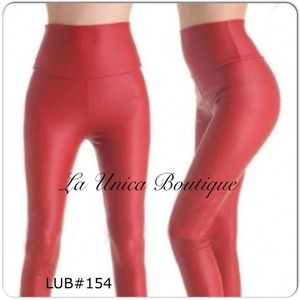 High Waist Faux Leather Leggins