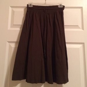 Ann Taylor Loft Brown Drawstring Skirt