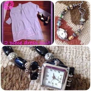 ☘ 3/ $15🍀2 Piece Dress Suit & 2 watches