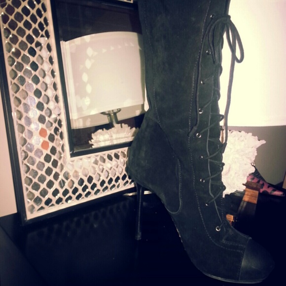 L.A.M.B tall Suede Stiletto Boots