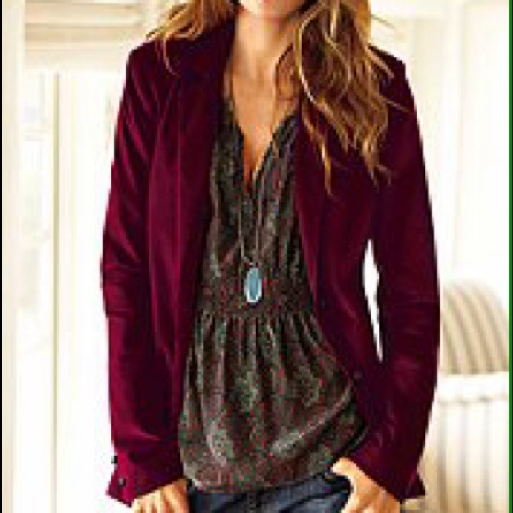 Purple velvet J. Crew blazer