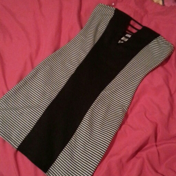 Sexy black and white dress