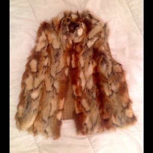 Faux fur sweater vest