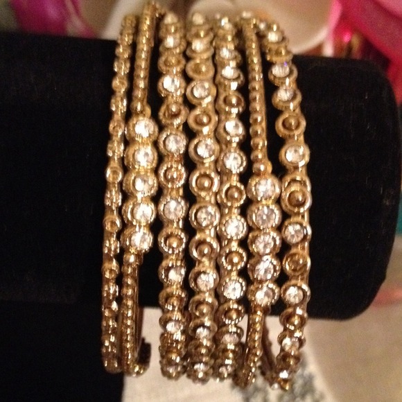 Stack of gold bangles