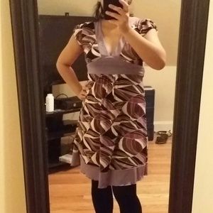 Different shades of violet print dress