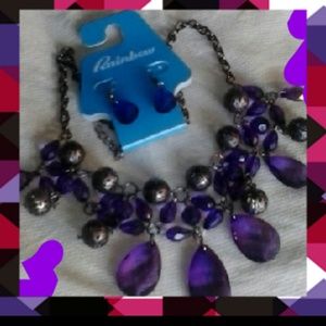 2pc. Purple Earring & Necklace set