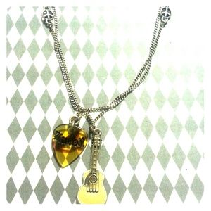 Lucky Brand Guitar & Pick Necklace