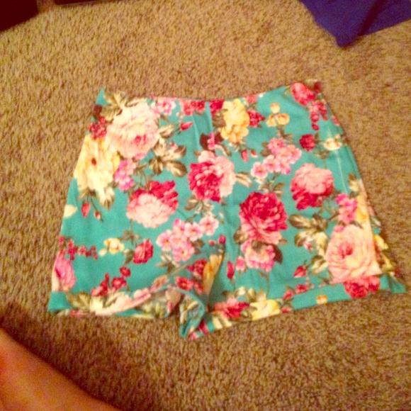 Brandy Melville Pants - BRANDY FLORAL PRINT SHORTS
