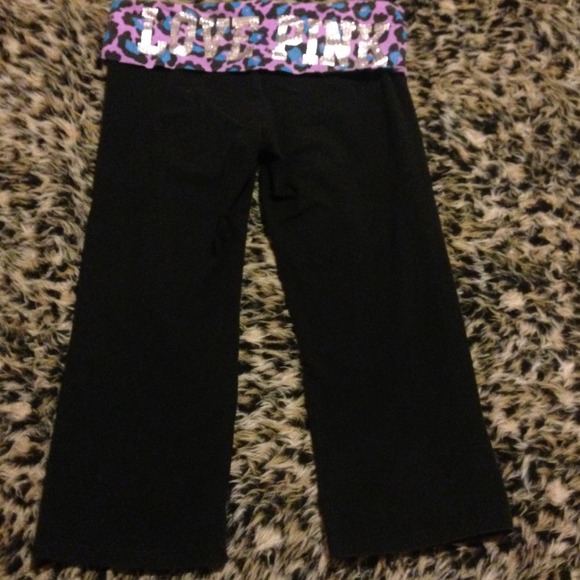 Purple & Black Cheetah Victorias Secret Yoga Pants