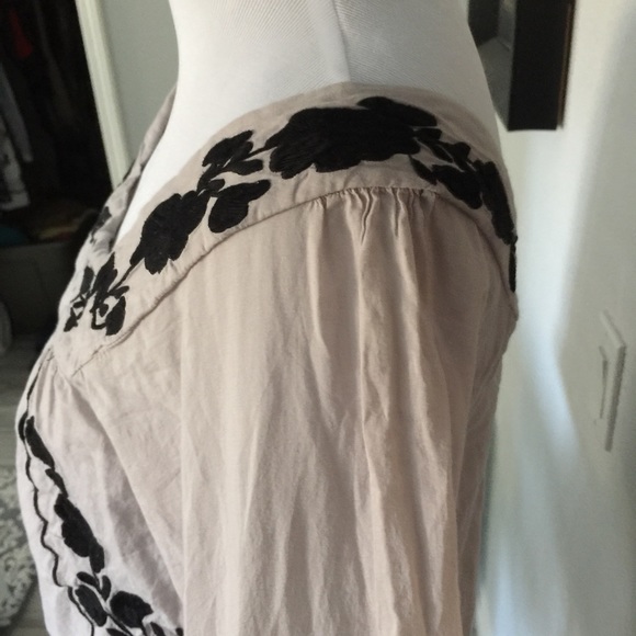 Grey and black floral boho blouse/tunic - Picture 2 of 4