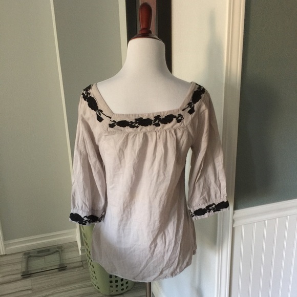 Grey and black floral boho blouse/tunic - Picture 3 of 4