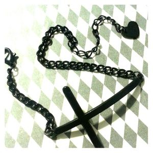 Brandy Melville Black Cross Bracelet