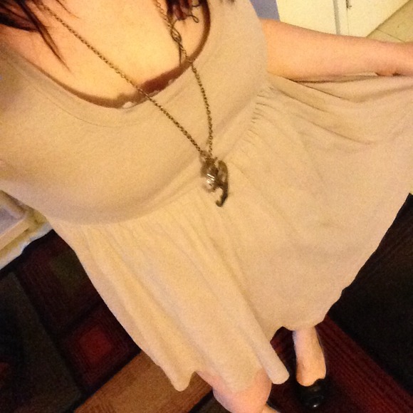 Nude color skater dress