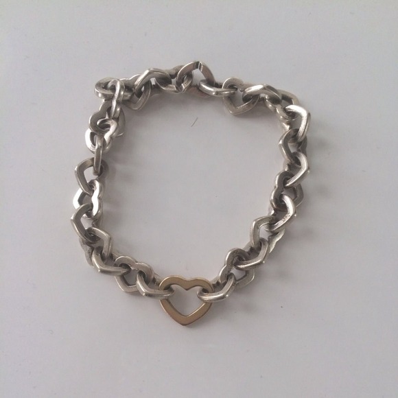 💜Stunning💜Tiffany silver and gold heart bracelet