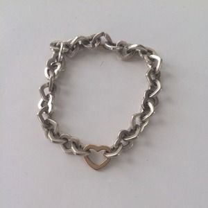 💜Stunning💜Tiffany silver and gold heart bracelet