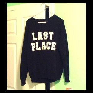 Black and White "Last Place" Sweater