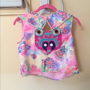 Unique collar, crop and skirt set