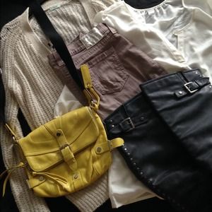 Neon yellow L.A.M.B. Cross body purse