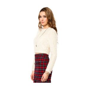 Fuzzy cropped sweater