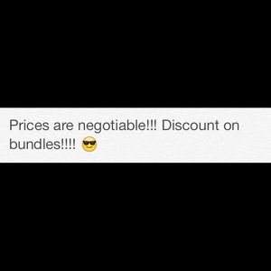 Prices are negotiable!!!!!