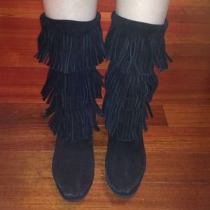 Bundle - Black and Brown Minnetonka boots!