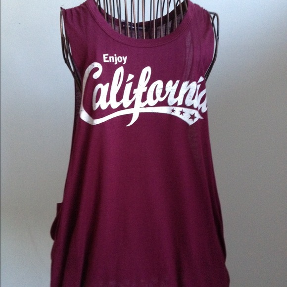hip Tops - ❗️❗️SOLD❗️❗️Enjoy California magenta muscle top