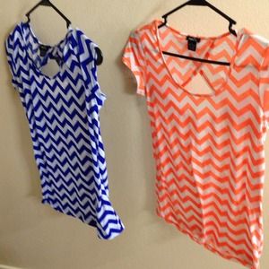 2 Chevron print blouses