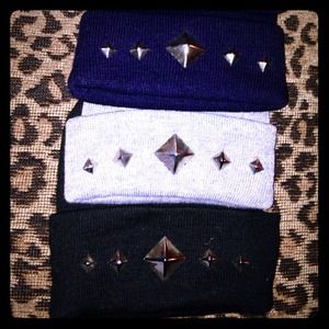 Silver diamond studded beanie in black, navy, grey