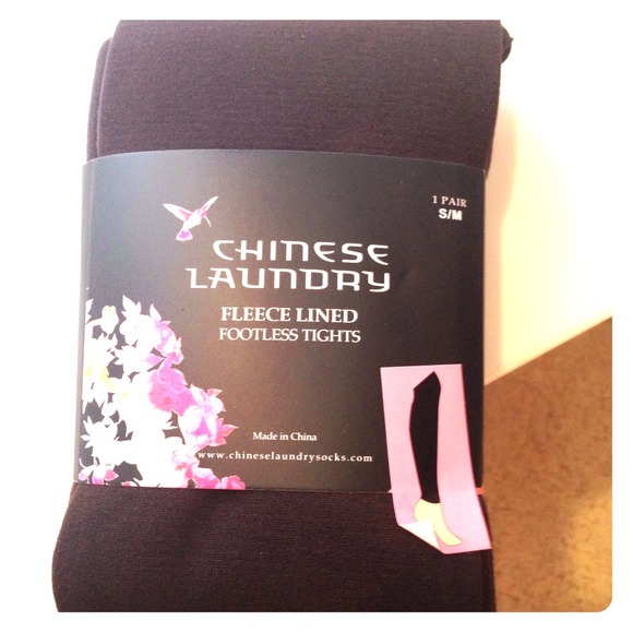 Chinese Laundry brown fleece lined tights