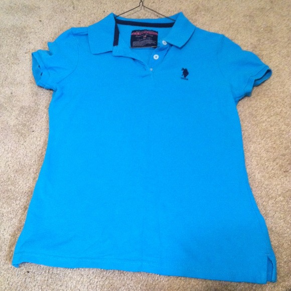 Women's blue polo
