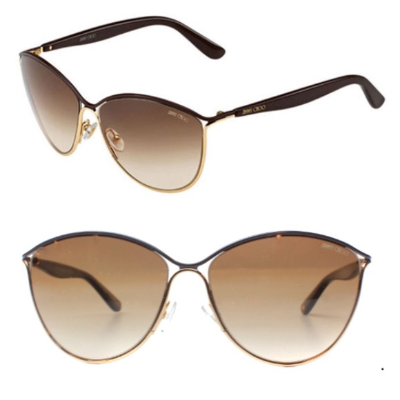 💯 Jimmy Choo Tanis Cat Eye Sunglasses - Brown
