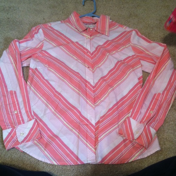Tommy Hilfiger pink & yellow button up dress shirt
