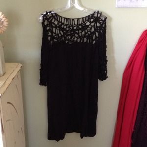 Black crochet cutout dress!