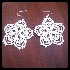 Large white earrings