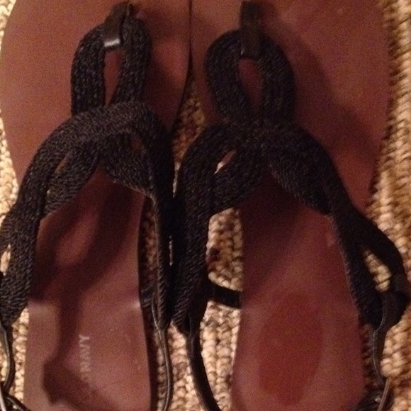 Old Navy black rope sandals. Size 7.5.