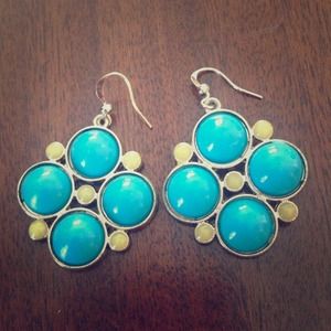 Blue and green earrings