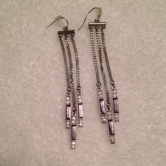 BR Silver and Gray Chandelier Earrings