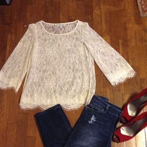 Free spirit cream lace top!!!